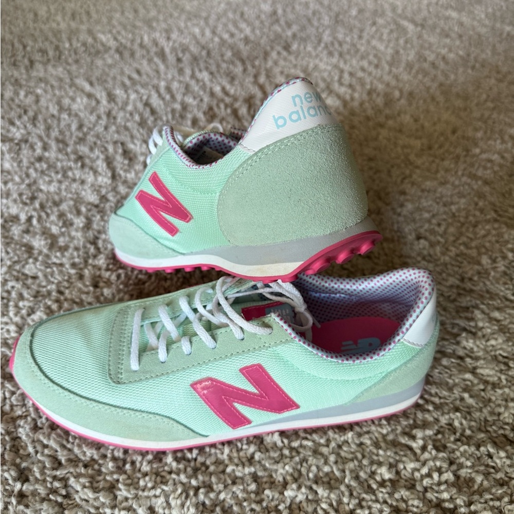 New Balance Pastel Green and Pink Trainers